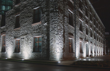 Ancient building with night illumination
