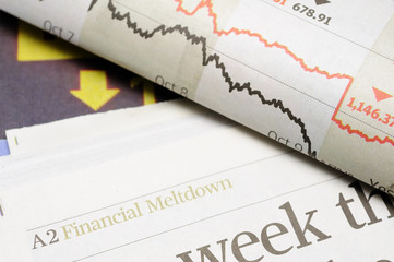Newspaper headlines - finanical meltdown