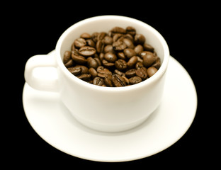 cup full of coffee beans