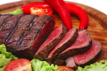 beef meat steak and vegetables