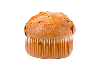 Muffin with white background, close up
