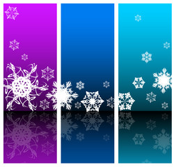 Winter Abstract background with snowflakes (three colors)