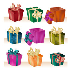 christmas boxes - vector