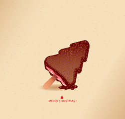 As sweet as can be- christmas tree ice cream - vector