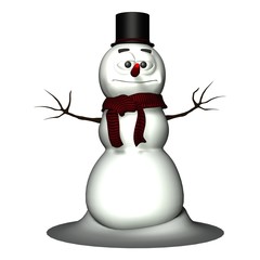 Smilie - Schneemann - ernst