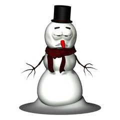 Smilie - Schneemann - traurig