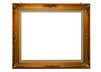 Classical gold frame isolated with clipping path