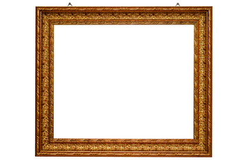 Antique gold frame isolated with clipping path