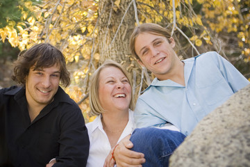Photo of single mom with her two teenage boys