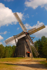 Old windmill in polish countryside