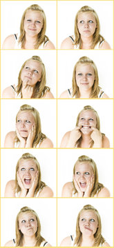 Young Teenager with many different expressions