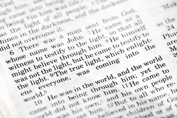 John 1:9, a popular Bible verse from the New Testament
