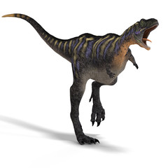 Dinosaur Aucasaurus with clipping path over white