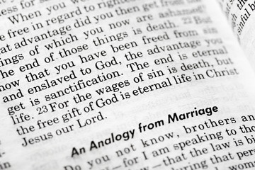 Naklejka premium Romans 6:23 - a popular verse from the New Testament