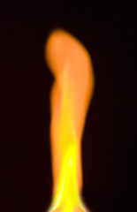 bright flame over black background
