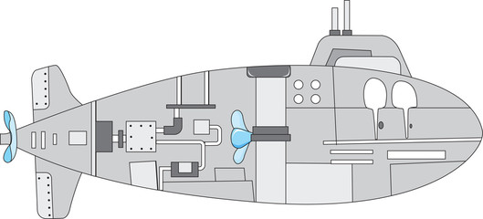 illustration of a simple plan of a submarine