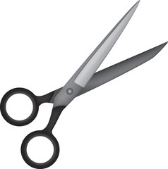 Illustration of an isolated pair of scissors on white