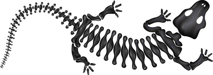 Illustration of a reptilian fossil © GraphicsRF