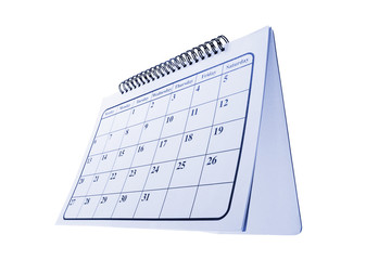 Desk Calendar on Isolated White Background