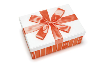 Red Gift box on Isolated White Background