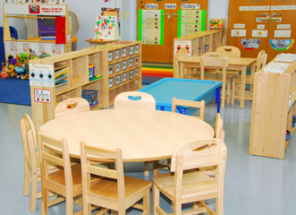 Classroom and activity stations of preschool - 10245378