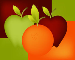 Art illustration for fresh and healthy fruit .