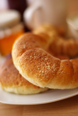 Breakfast with yeast cake