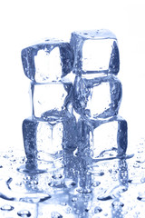 Ice and water drops