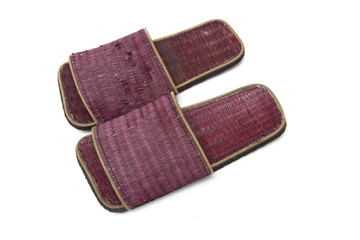 Japanese slippers isolated on a white studio background