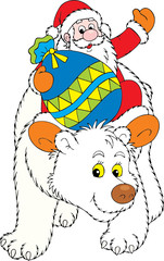 Santa Claus travels on the Polar Bear