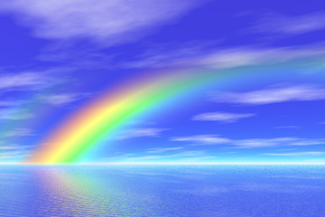 rainbow in the sea
