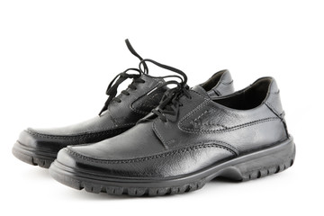 Black mans Shoes. Close up