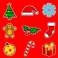 christmas icons vector set