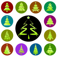 christmas tree vector icon