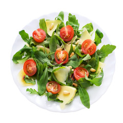 Ruccola salad from above, clipping path