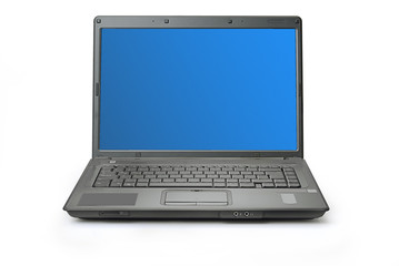 a notebook computer isolated on white, with cliping path