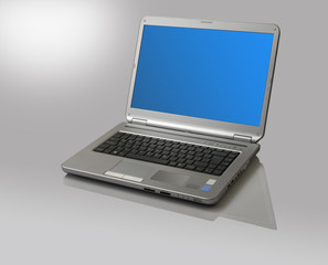 a notebook computer isolated on white, with cliping path