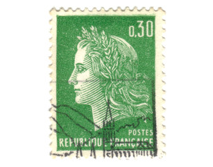 Old green french stamp