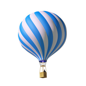 Isolated on white 3d blue balloon