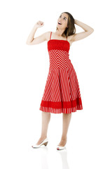 Portrait of a beautiful and happy young woman isolated