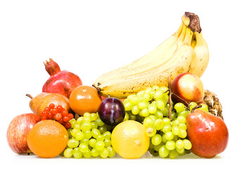 fresh fruits isolated on white background