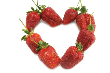 tasty heart from ripe strawberry