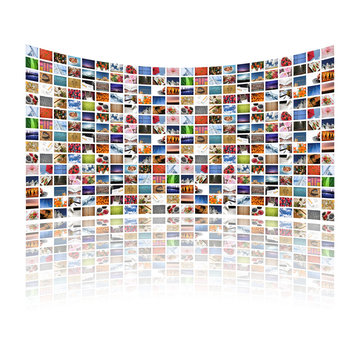 Multi media screens displaying images/information