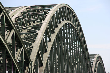 Railway Hohenzollern arch bridge over Rhine in Cologne