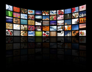 Multiple screens displaying different images/information
