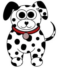 Dalmatian Dog Cartoon - Isolated on white
