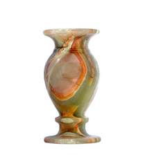 Beautiful vase made of an onyx stone isolated