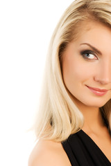 Fototapeta premium Beautiful young woman close-up portrait