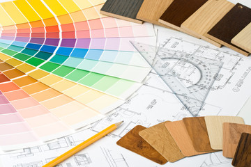 Abstract background from color guide and the house plan