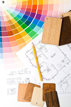Abstract background from color guide and the house plan
